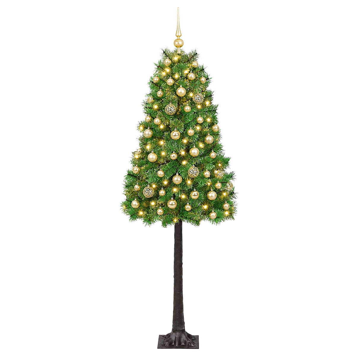 vidaXL Artificial Hinged Christmas Tree with Baubles 150 cm 150 LEDs 4