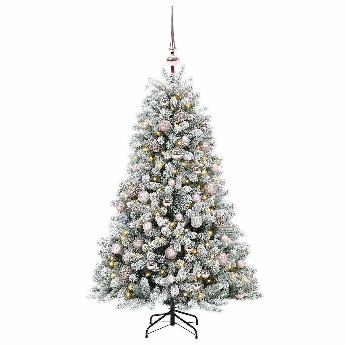 vidaXL Artificial Christmas Tree with Bauble 120 cm 150 LEDs 4