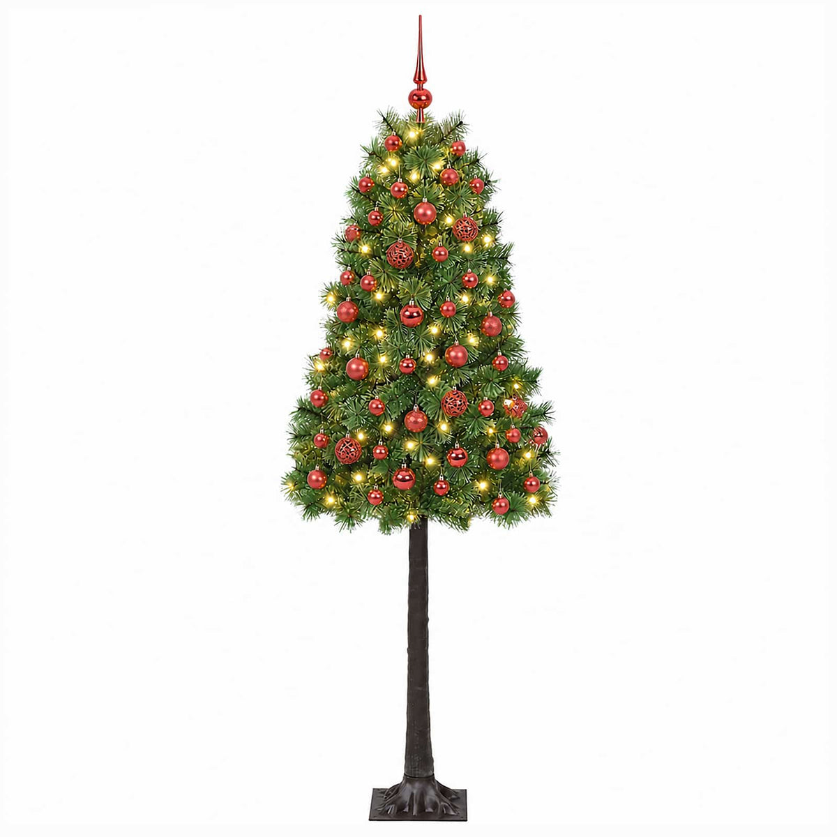 vidaXL Artificial Hinged Christmas Tree with Baubles 150 cm 150 LEDs 4