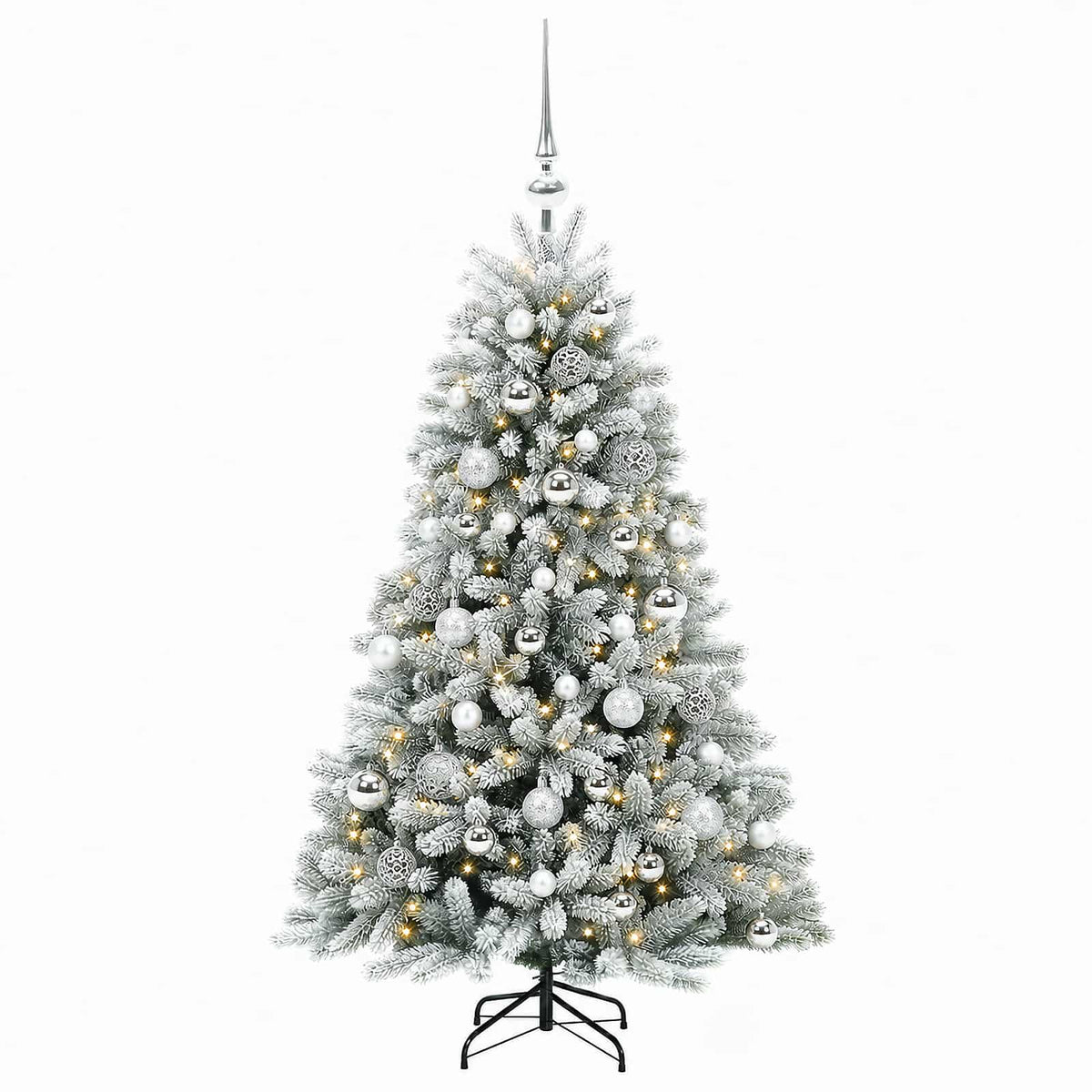 vidaXL Artificial Christmas Tree with Bauble 120 cm 150 LEDs 4