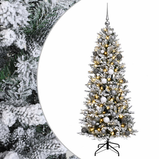 vidaXL Artificial Christmas Tree with Bauble 120 cm 150 LEDs 2
