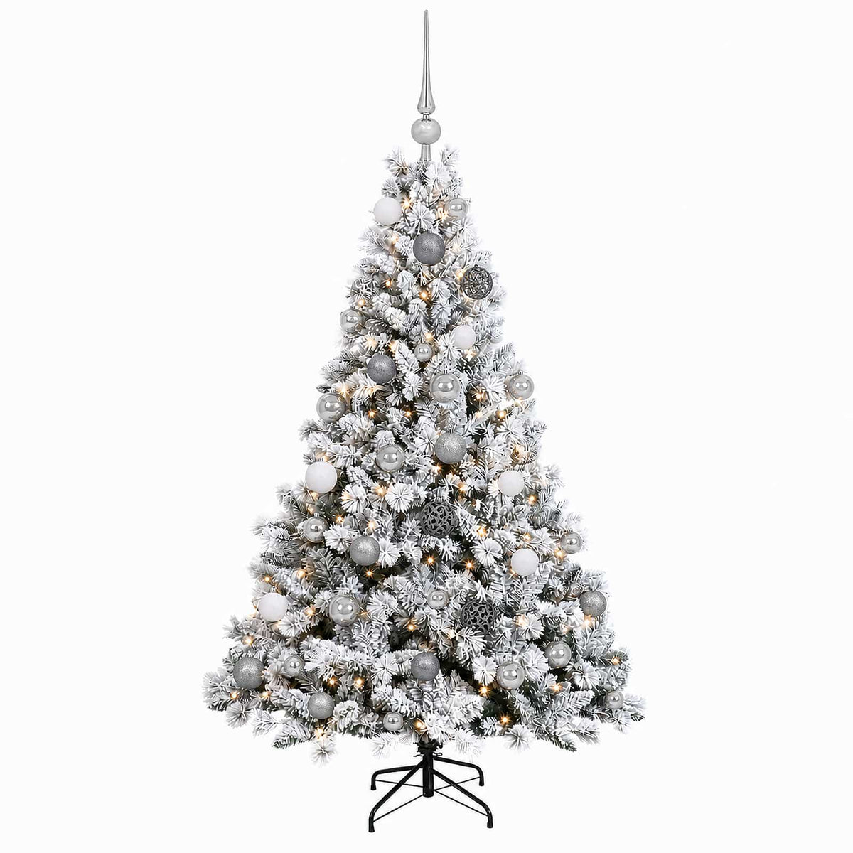vidaXL Artificial Christmas Tree with Bauble 120 cm 150 LEDs 4