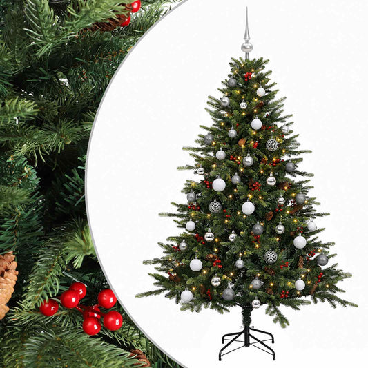 vidaXL Artificial Christmas Tree with Bauble 150 cm 150 LEDs 2