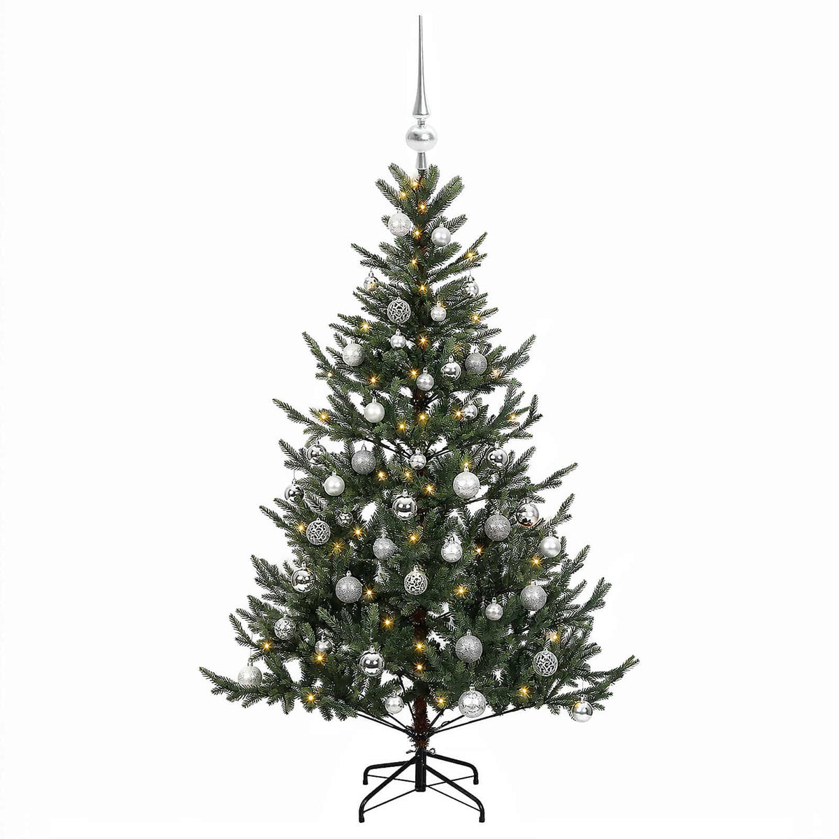 vidaXL Artificial Christmas Tree with Bauble 120 cm 150 LEDs 4