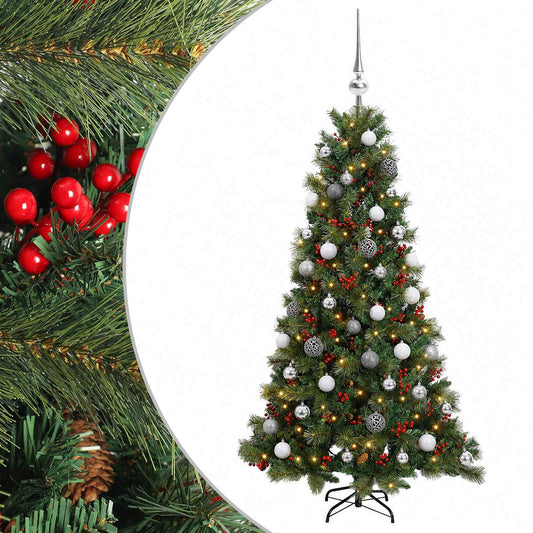 vidaXL Artificial Christmas Tree with Bauble 120 cm 150 LEDs 2