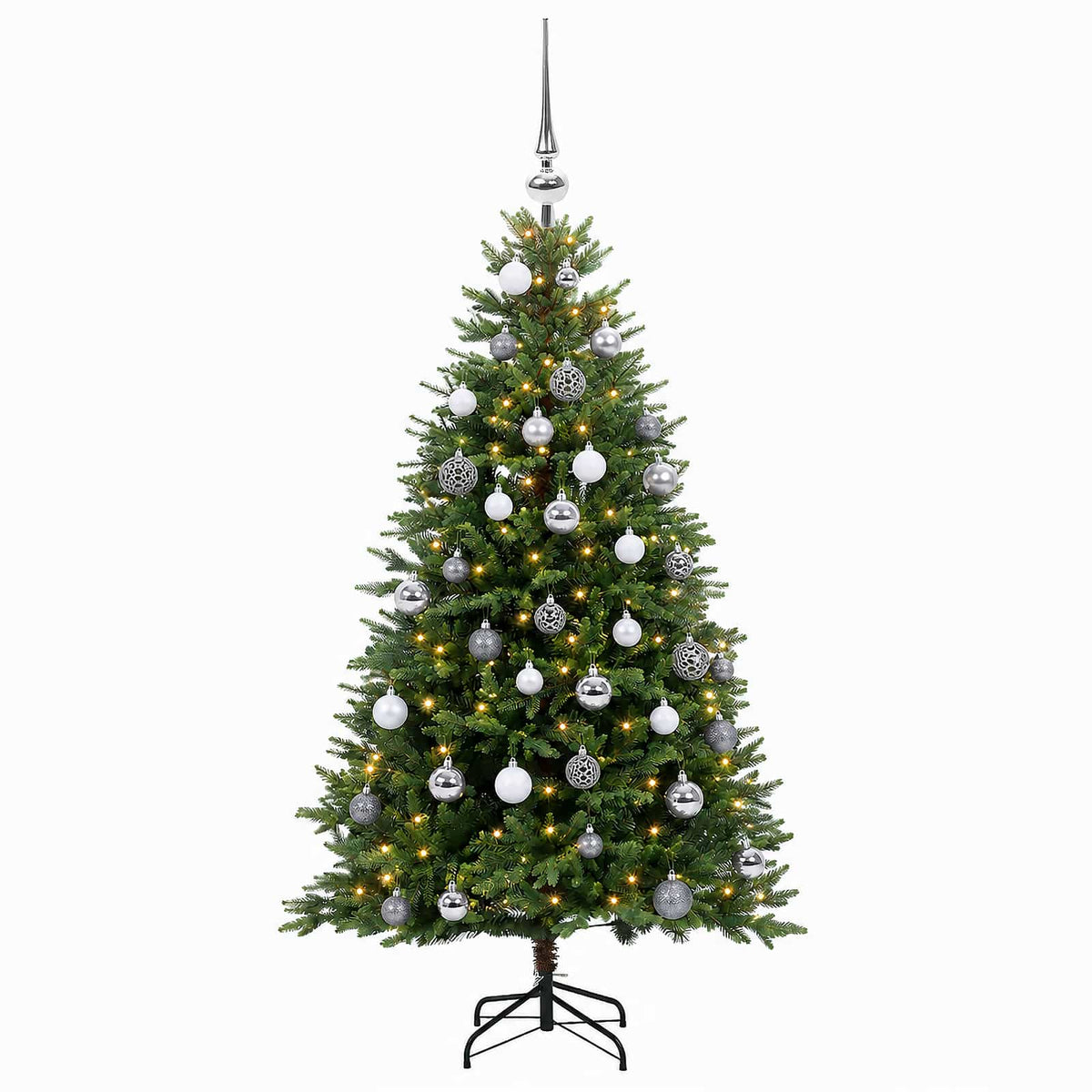 vidaXL Artificial Christmas Tree with Bauble 150 cm 150 LEDs 4