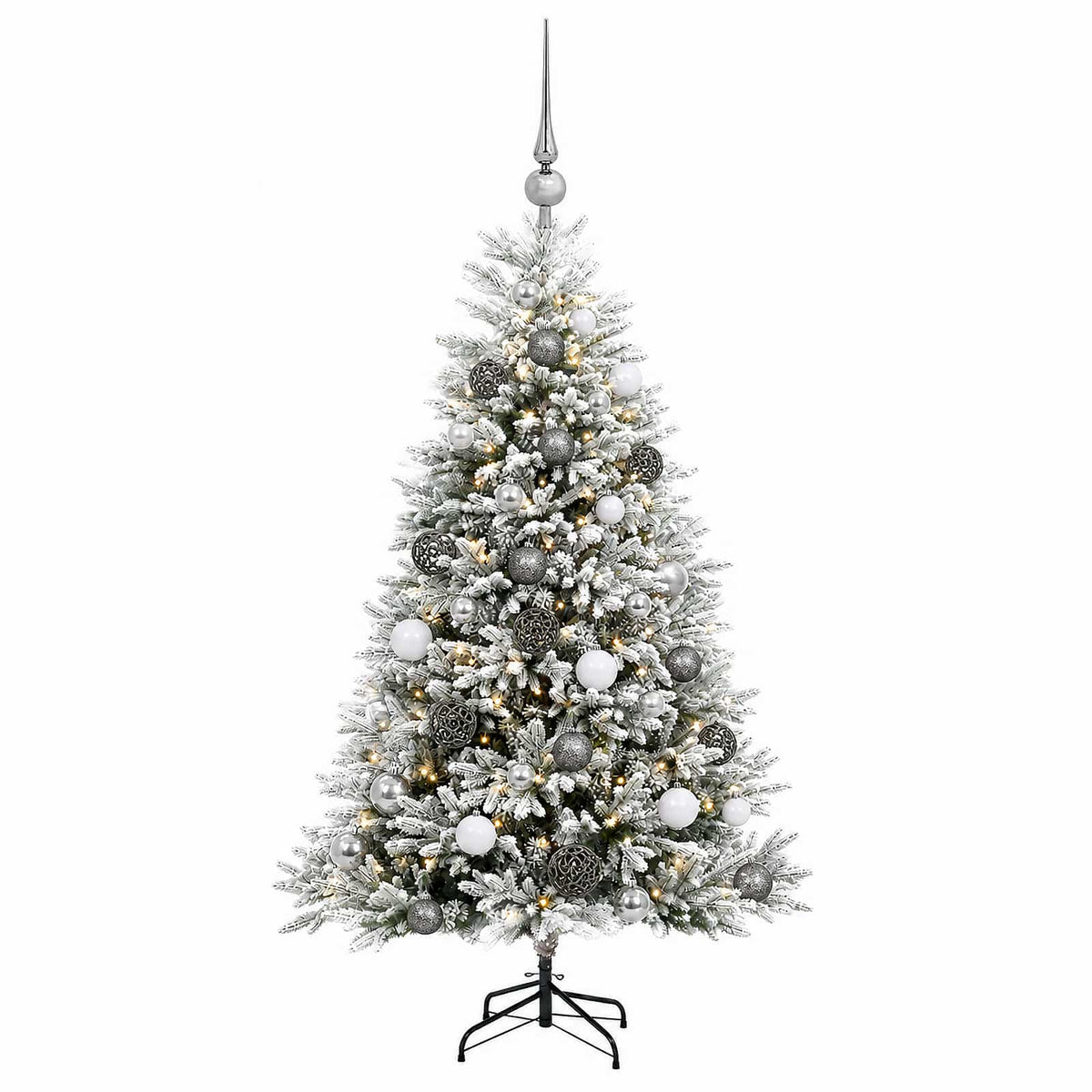 vidaXL Artificial Christmas Tree with Bauble 120 cm 150 LEDs 4