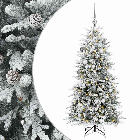 vidaXL Artificial Hinged Christmas Tree 150 cm 150 LEDs Warm White 2