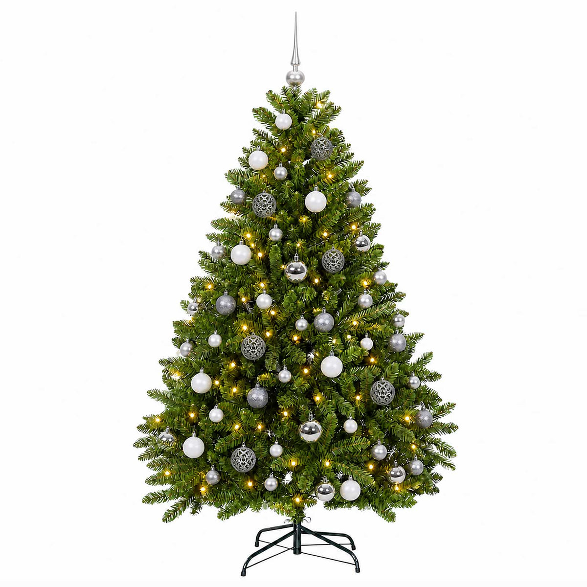vidaXL Artificial Christmas Tree Light Green with Bauble 120 cm 4