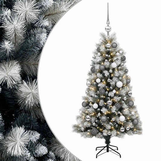 vidaXL Artificial Hinged Christmas Tree with Baubles 120 cm 150 LEDs 2