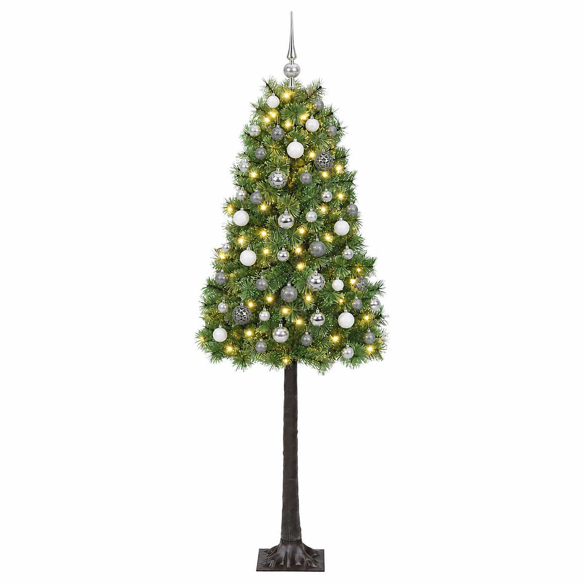 vidaXL Artificial Hinged Christmas Tree with Baubles 150 cm 150 LEDs 4