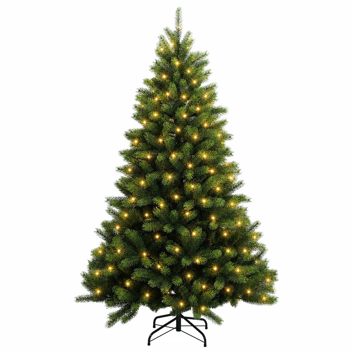 vidaXL Artificial Hinged Christmas Tree 240 cm 300 LEDs Warm White 4