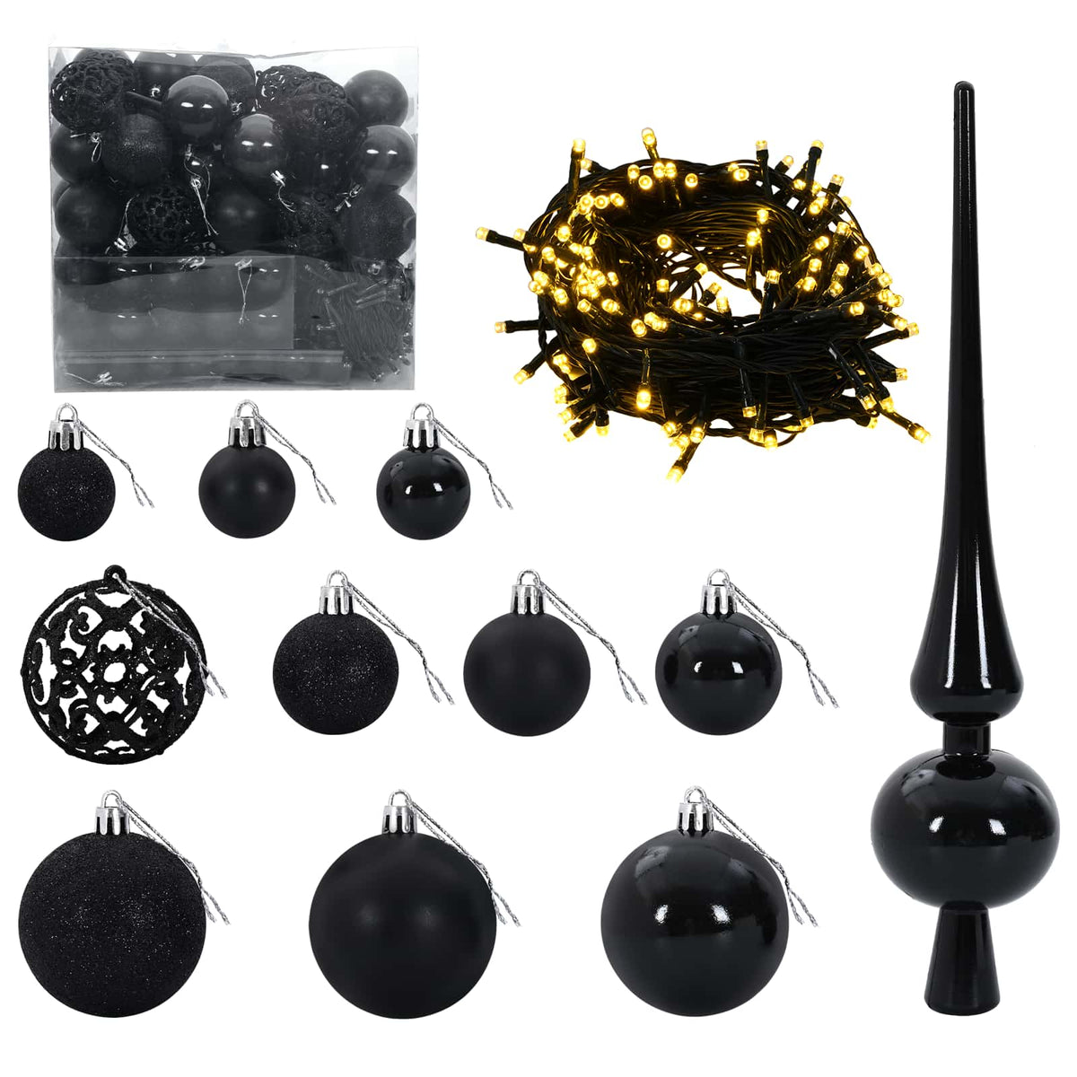 vidaXL Artificial Christmas Tree with Bauble 210 cm 300 LEDs 6