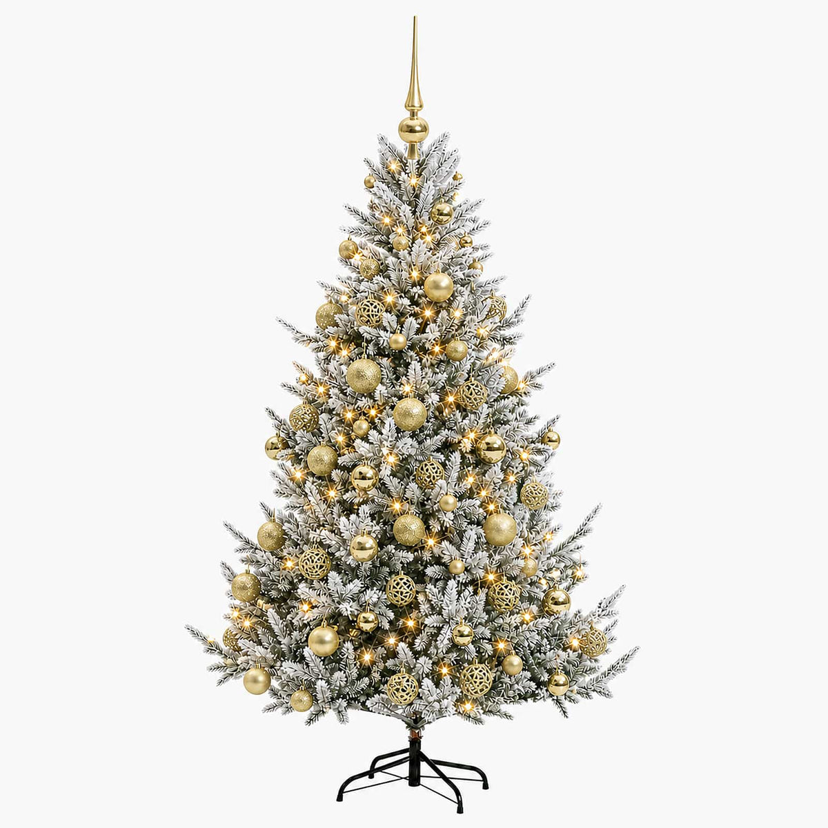 vidaXL Artificial Christmas Tree with Bauble 210 cm 300 LEDs 4