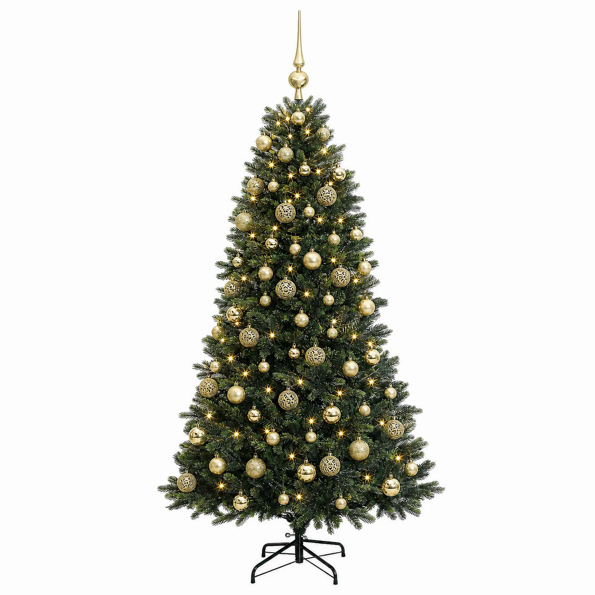 vidaXL Artificial Christmas Tree with Bauble 210 cm 300 LEDs 4