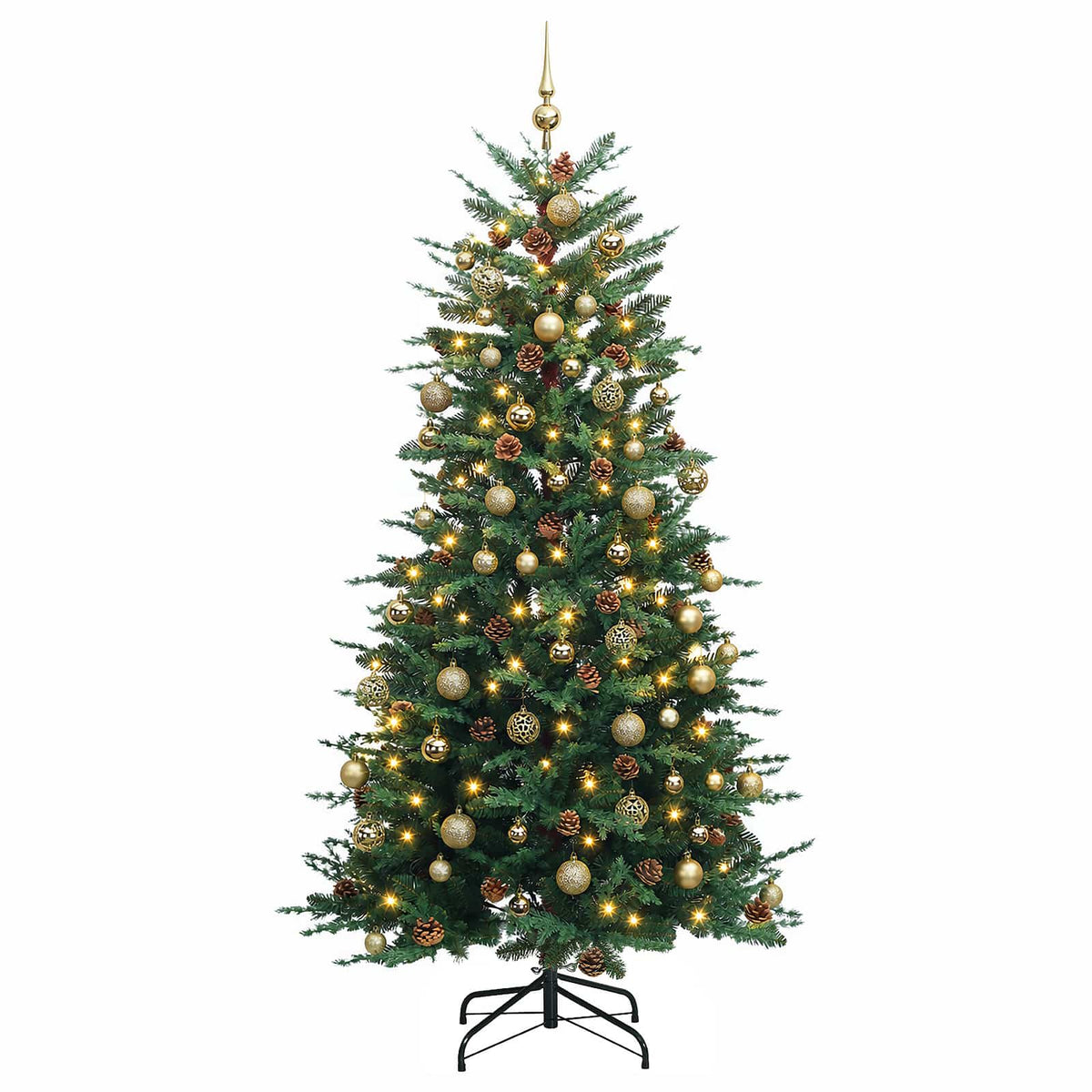 vidaXL Artificial Christmas Tree with Bauble 180 cm 300 LEDs 4