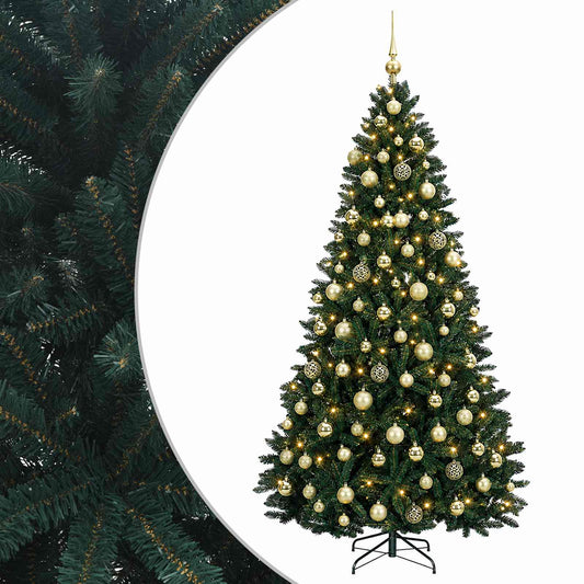 vidaXL Artificial Christmas Tree Dark Green with Bauble 180 cm 2