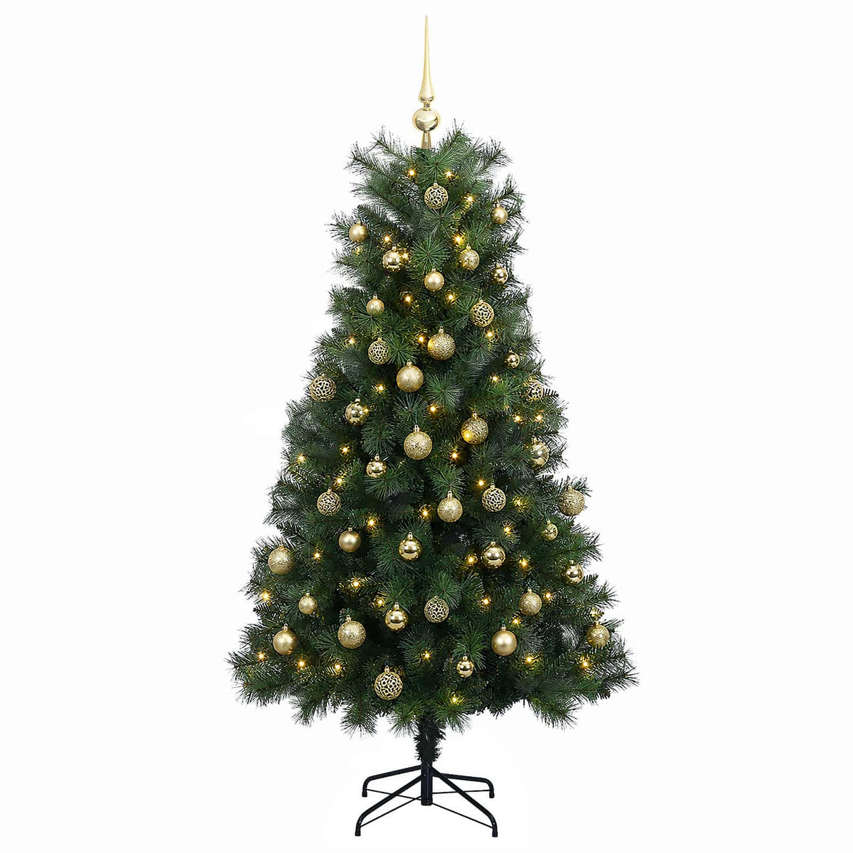 vidaXL Artificial Hinged Christmas Tree with Baubles 240 cm 300 LEDs 4