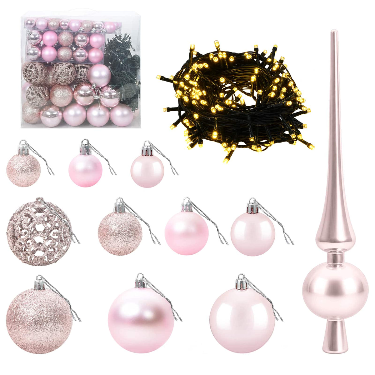 vidaXL Artificial Christmas Tree with Bauble 210 cm 300 LEDs 6
