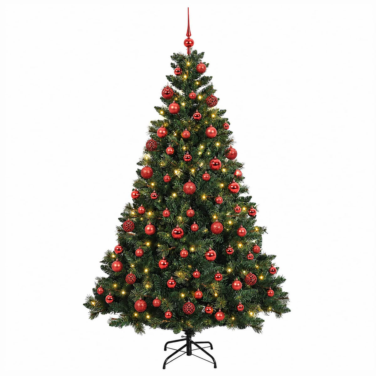 vidaXL Artificial Christmas Tree with Bauble 210 cm 300 LEDs 4