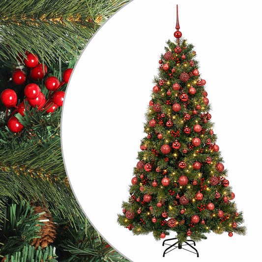 vidaXL Artificial Christmas Tree with Bauble 180 cm 300 LEDs 2
