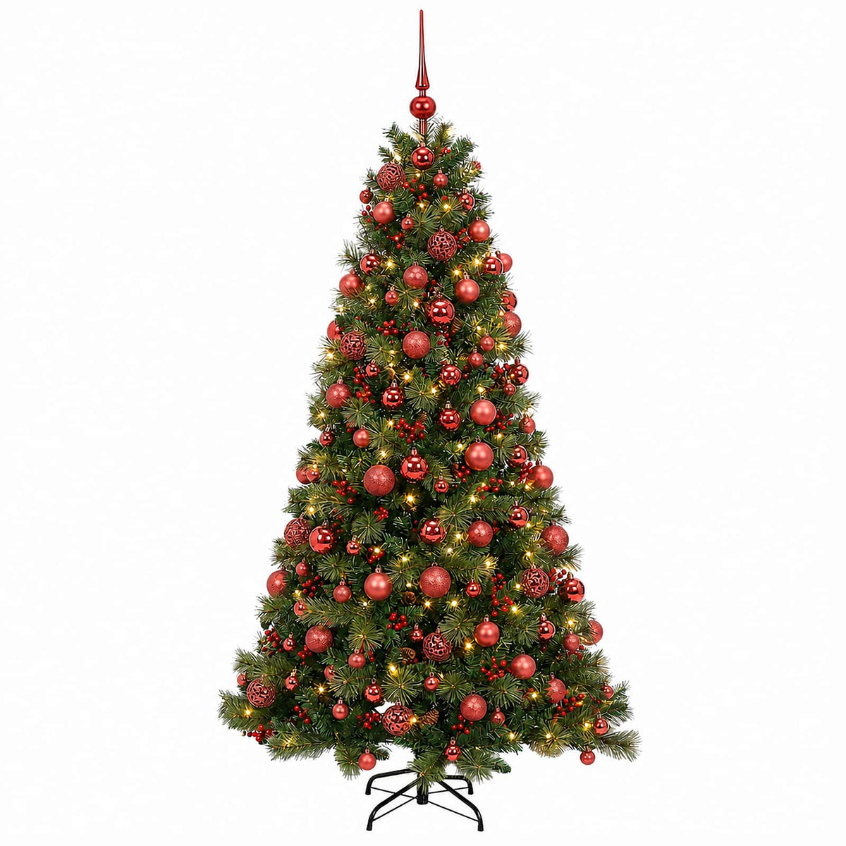 vidaXL Artificial Christmas Tree with Bauble 240 cm 300 LEDs 4