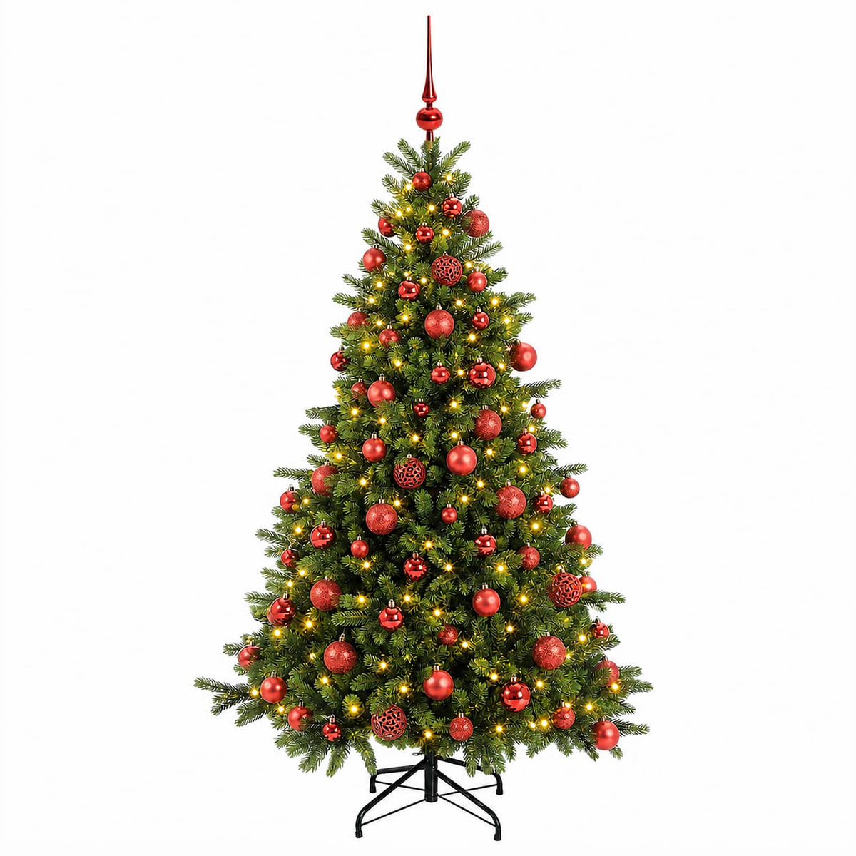 vidaXL Artificial Christmas Tree with Bauble 210 cm 300 LEDs 4