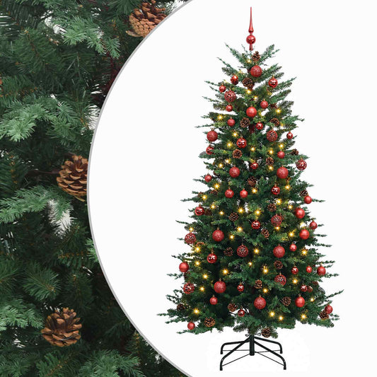 vidaXL Artificial Hinged Christmas Tree 180 cm 300 LEDs Warm White 2