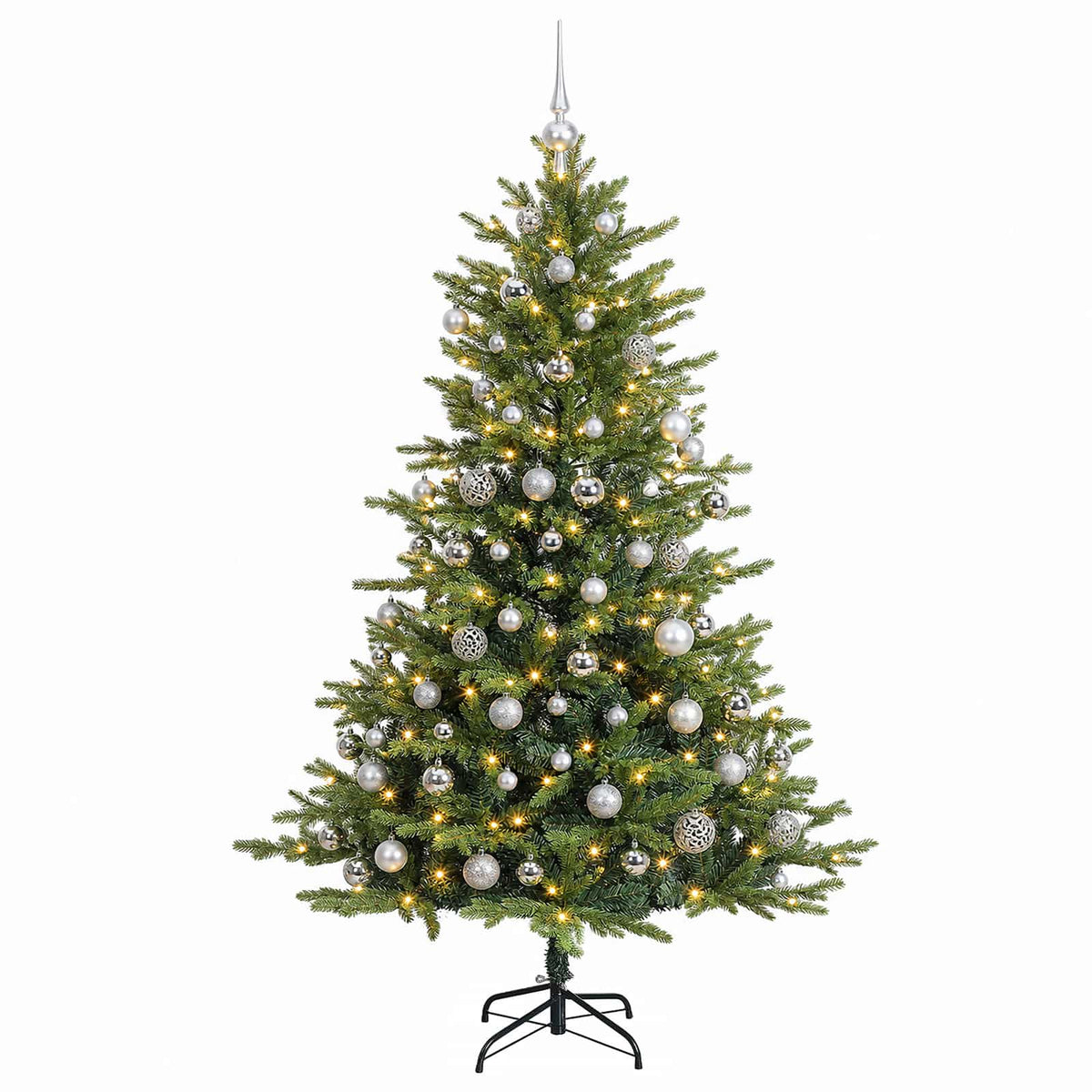 vidaXL Artificial Christmas Tree with Bauble 210 cm 300 LEDs 4