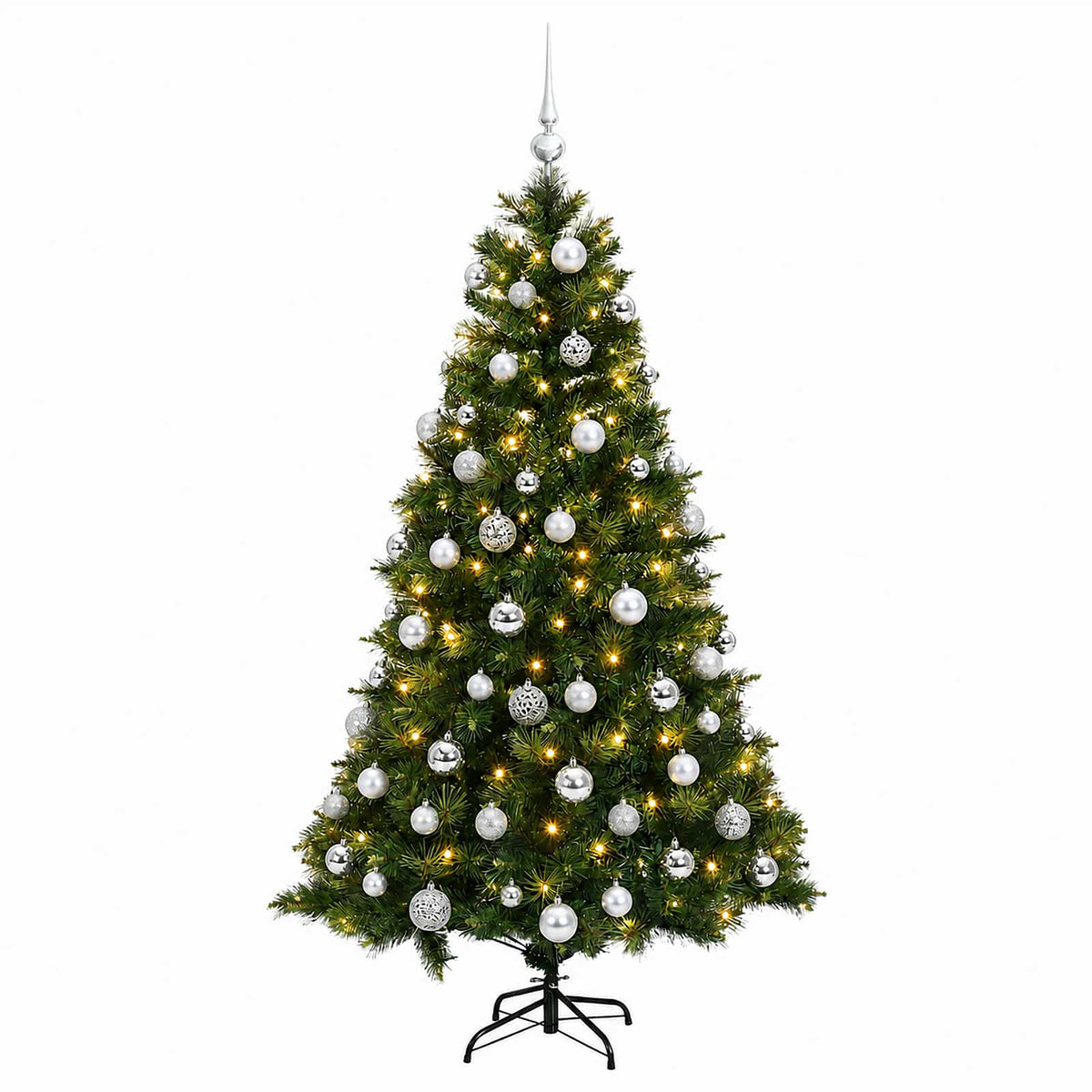 vidaXL Artificial Christmas Tree with Bauble 240 cm 300 LEDs 4
