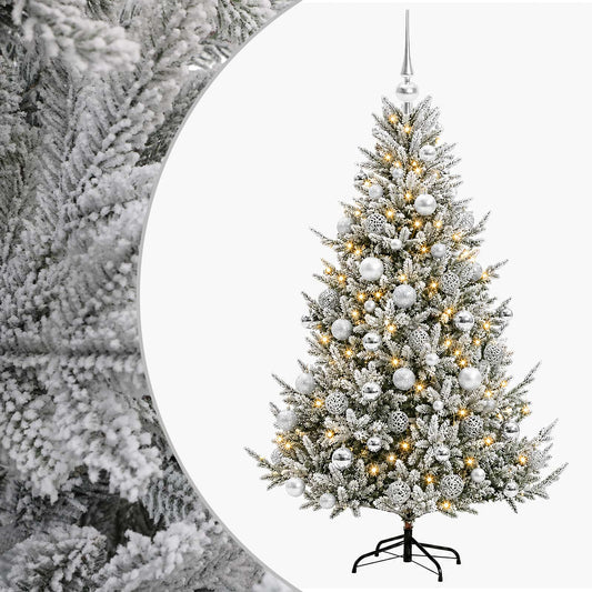 vidaXL Artificial Christmas Tree with Bauble 210 cm 300 LEDs 2