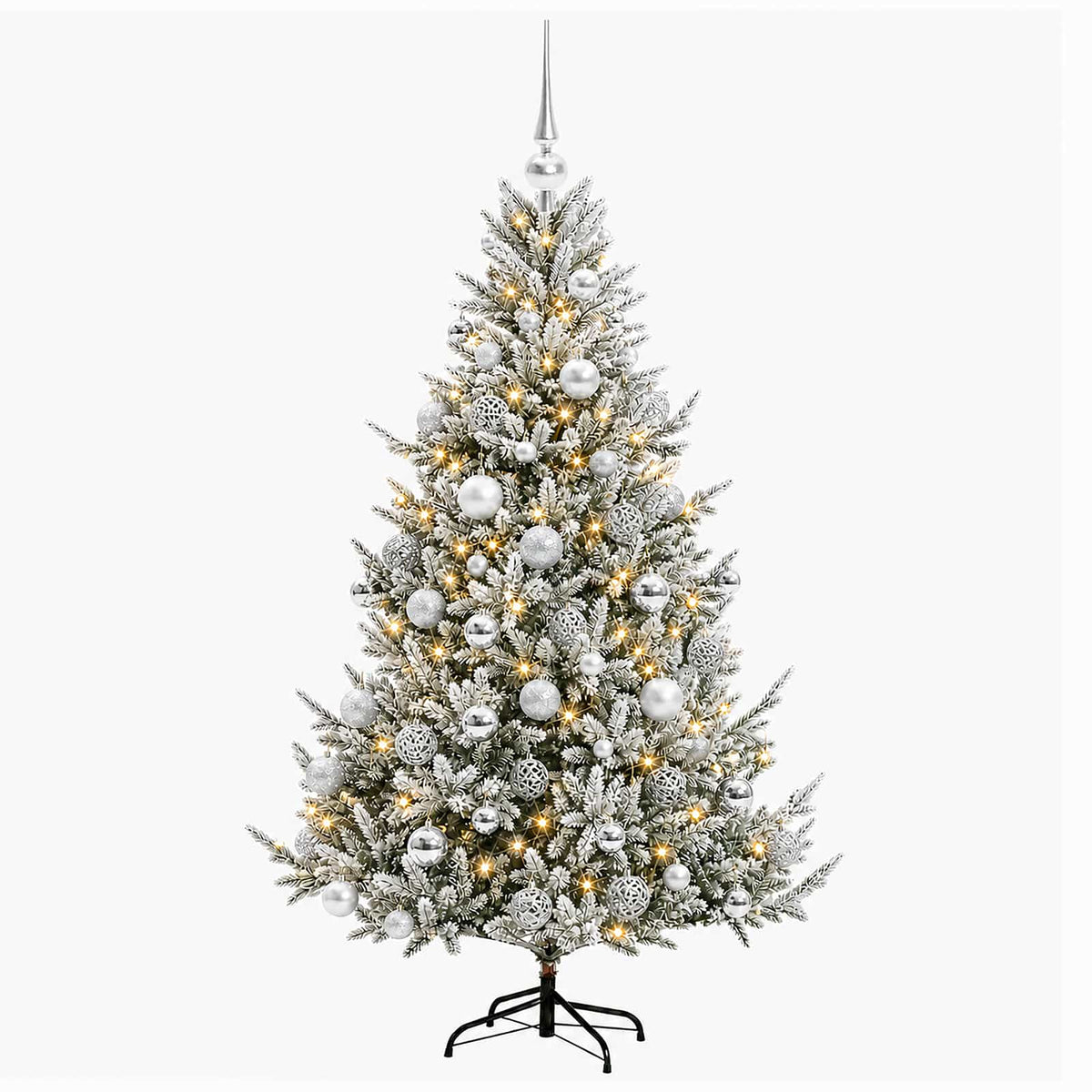 vidaXL Artificial Christmas Tree with Bauble 210 cm 300 LEDs 4