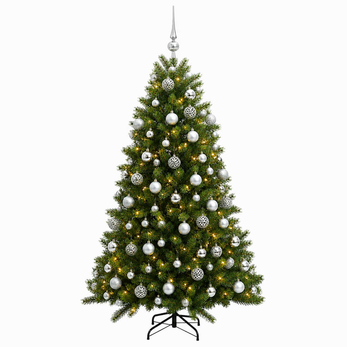 vidaXL Artificial Christmas Tree with Bauble 240 cm 300 LEDs 4