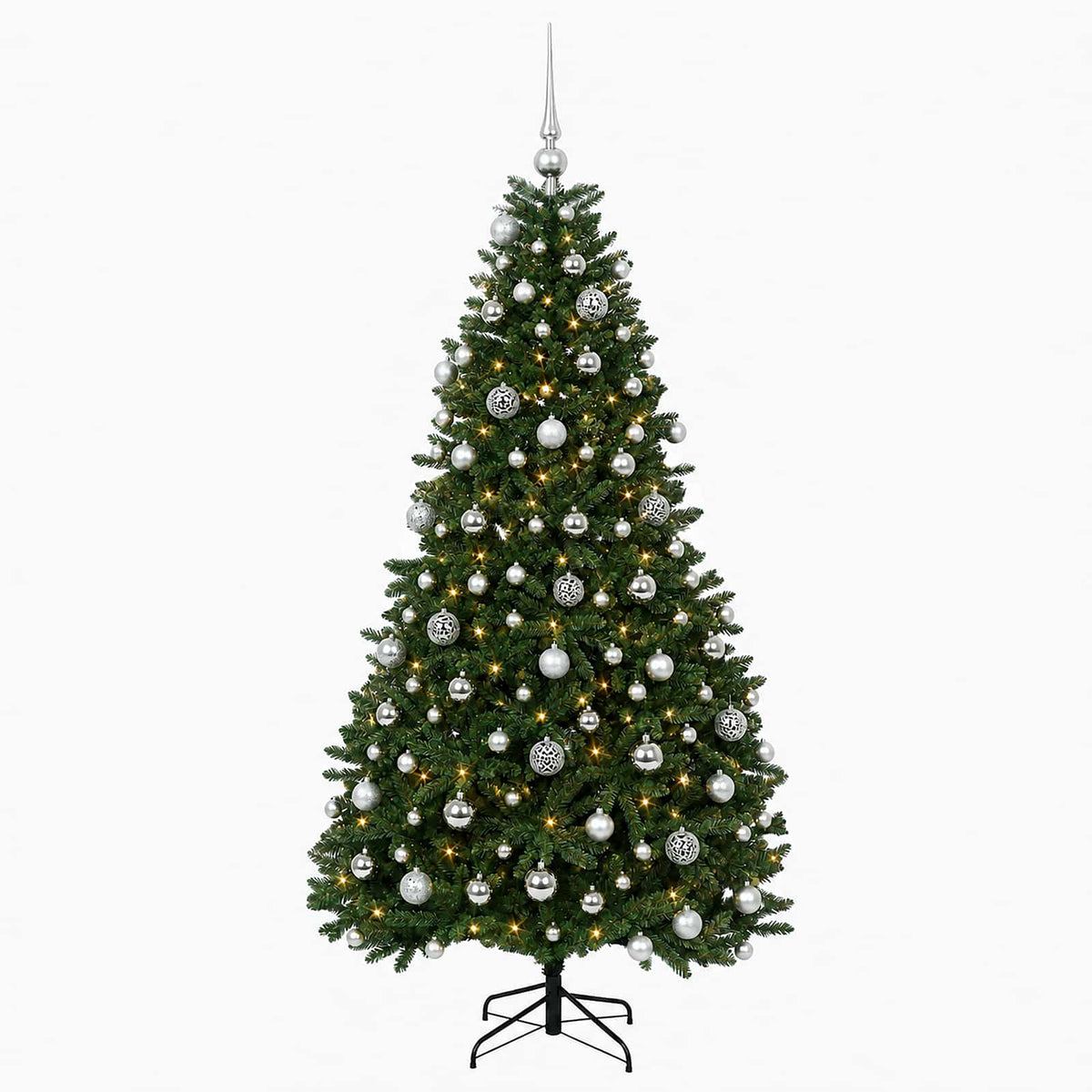 vidaXL Artificial Christmas Tree Mid-green with Bauble 210 cm 300 LEDs 4