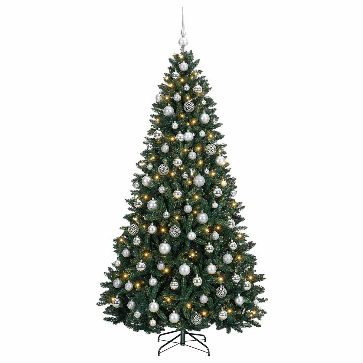 vidaXL Artificial Christmas Tree Dark Green with Bauble 180 cm 4