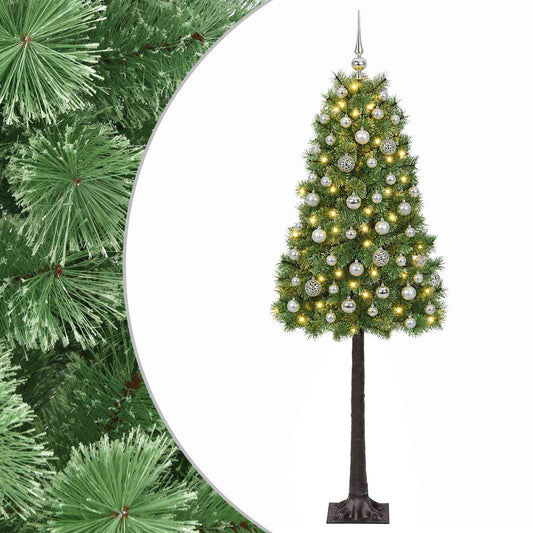 vidaXL Artificial Hinged Christmas Tree with Baubles 180 cm 300 LEDs 2