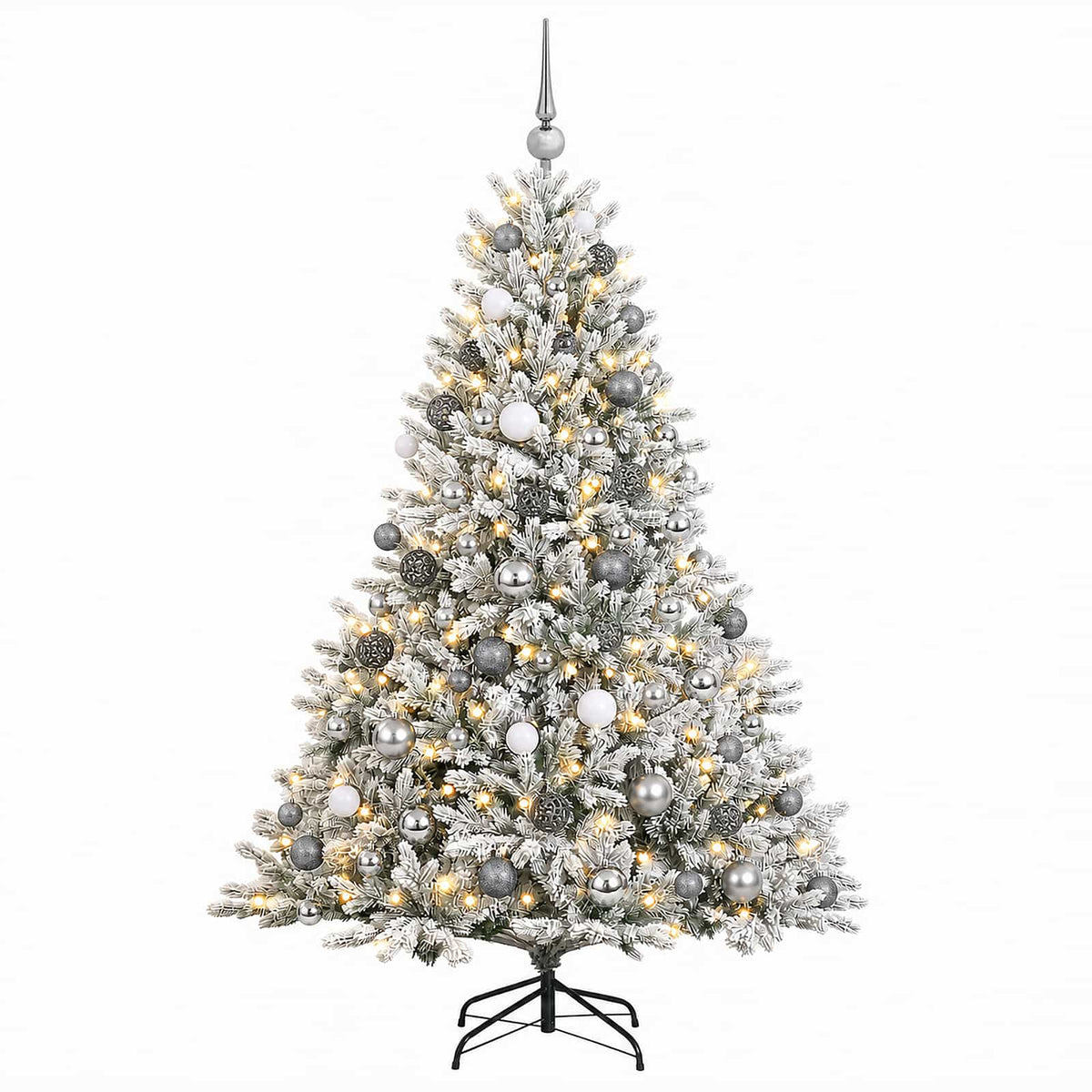 vidaXL Artificial Christmas Tree with Bauble 180 cm 300 LEDs 4