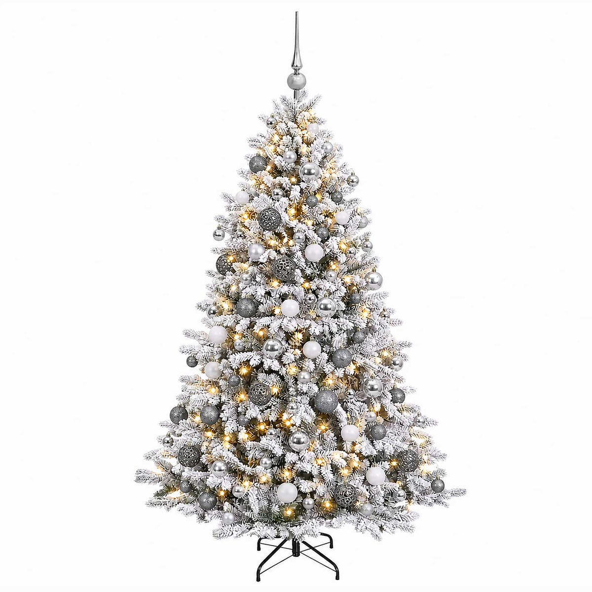 vidaXL Artificial Christmas Tree with Bauble 240 cm 300 LEDs 4