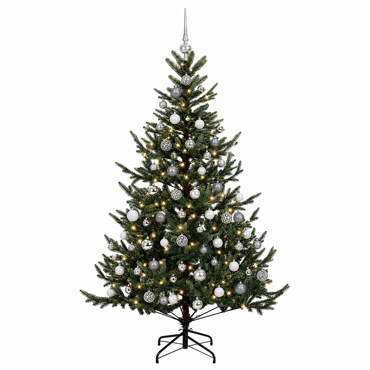 vidaXL Artificial Christmas Tree with Bauble 180 cm 300 LEDs 4