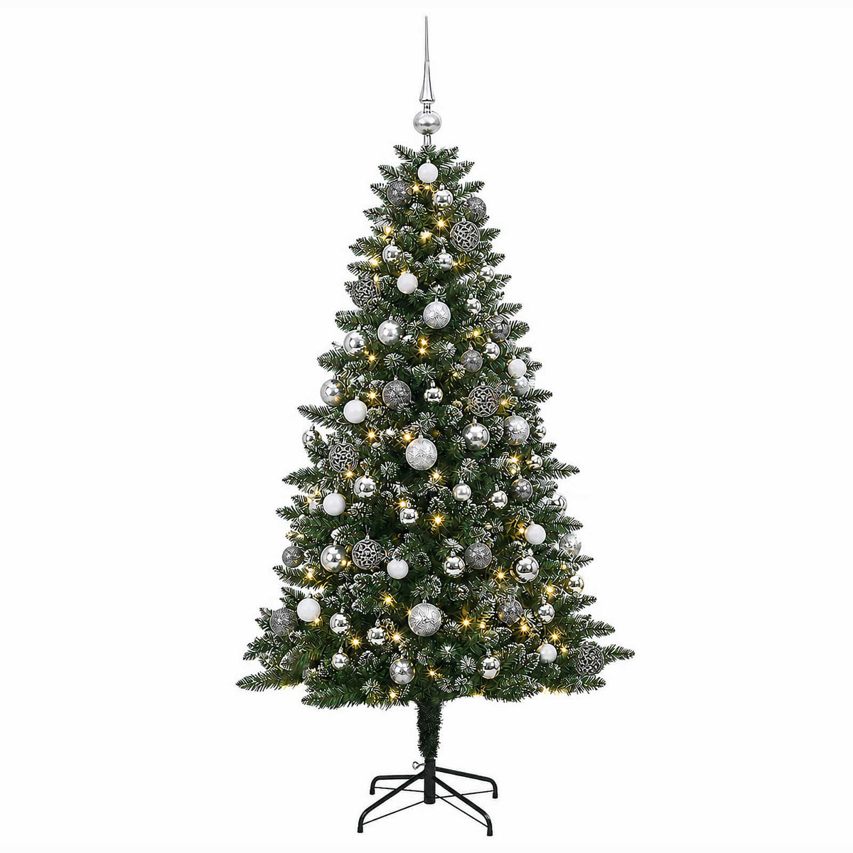 vidaXL Artificial Christmas Tree with Bauble 210 cm 300 LEDs 4