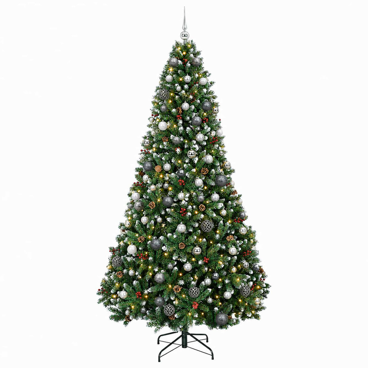 vidaXL Artificial Christmas Tree with Bauble 210 cm 300 LEDs 4