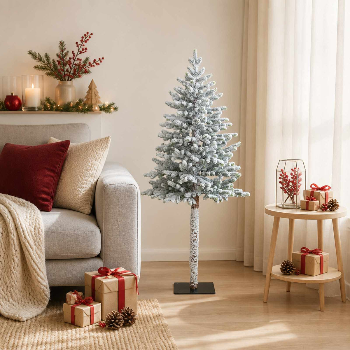 Artificial Christmas Tree with Bauble 150 LEDs Green and white 120 cm without LED