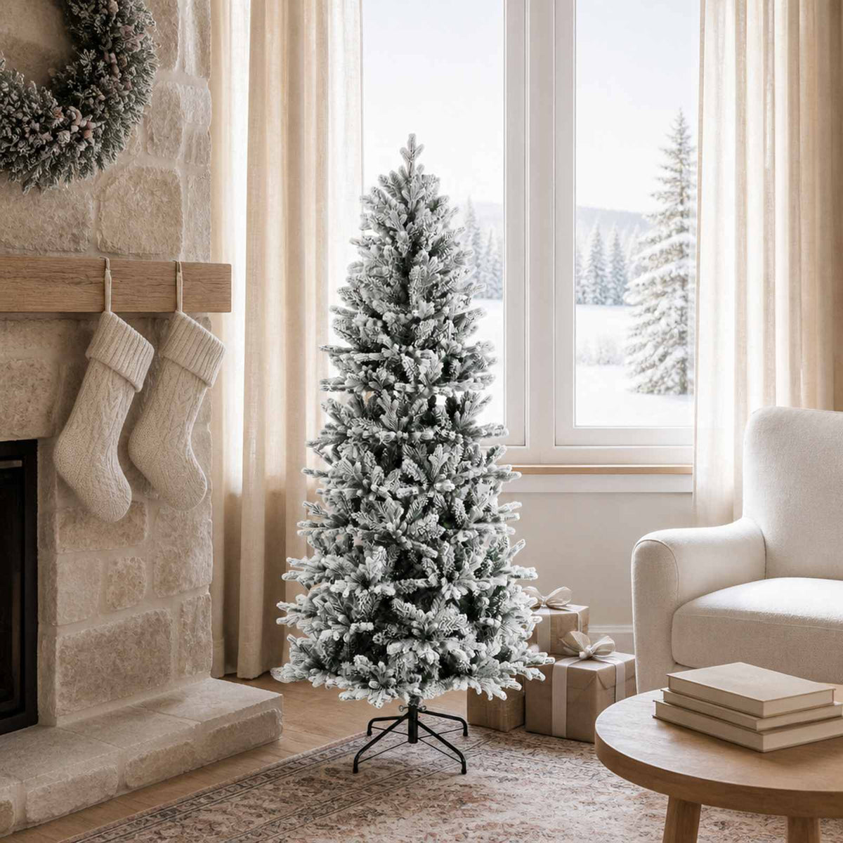 Artificial Christmas Tree with Bauble 150 LEDs Green and White Height 120 cm without LED