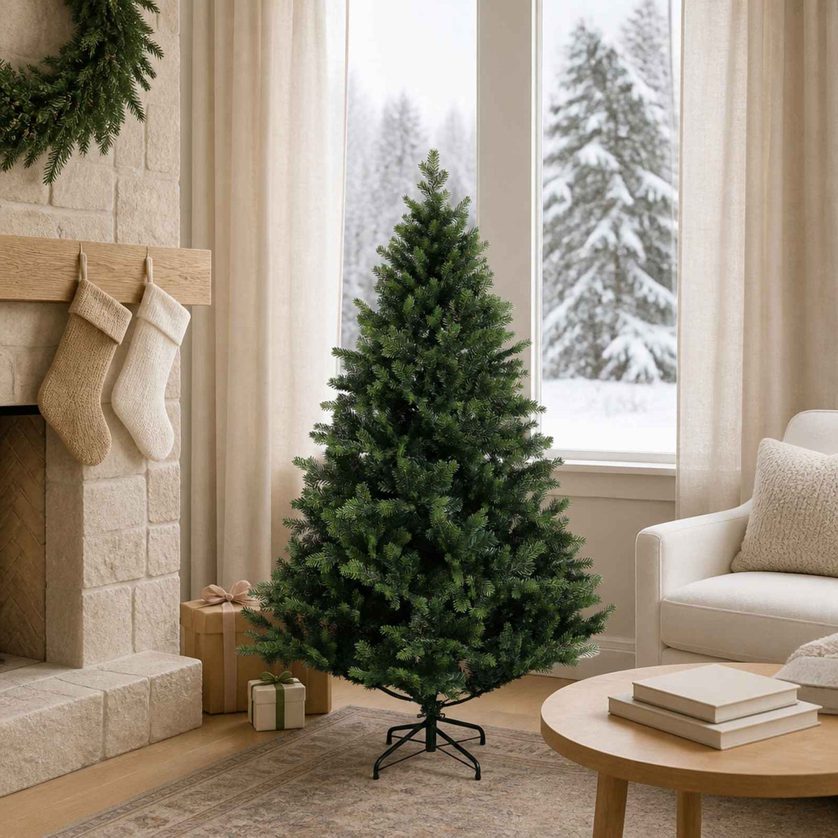 Artificial Christmas Tree with Bauble 150 LEDs Green 120 cm without LED