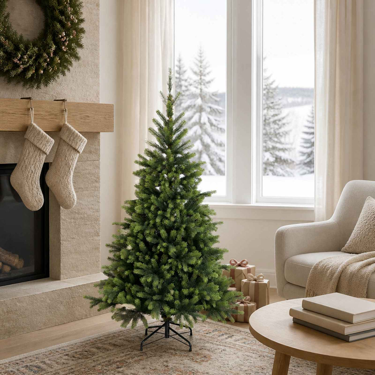 Artificial Christmas Tree with Bauble 150 LEDs 150 cm without LED