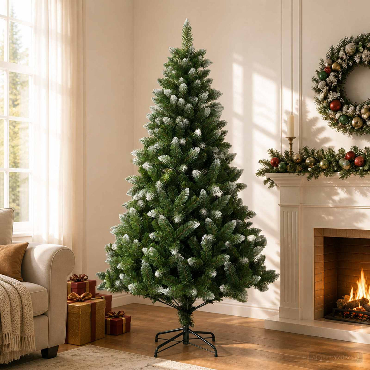 Artificial Christmas Tree PVC and Metal Green 240 cm