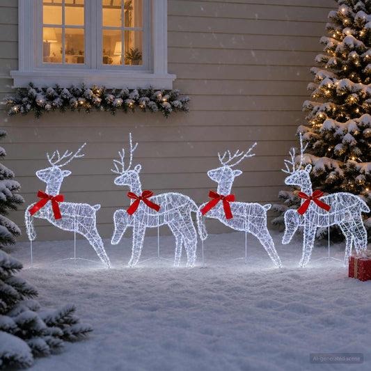 Christmas Reindeer 80 LEDs 43 x 19 x 65 cm Acrylic 4 Cold white
