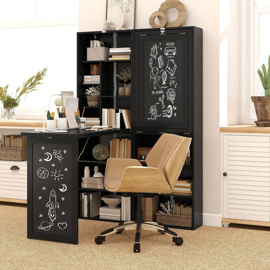 HOMCOM Three-Part Work Desk in Black, image 2