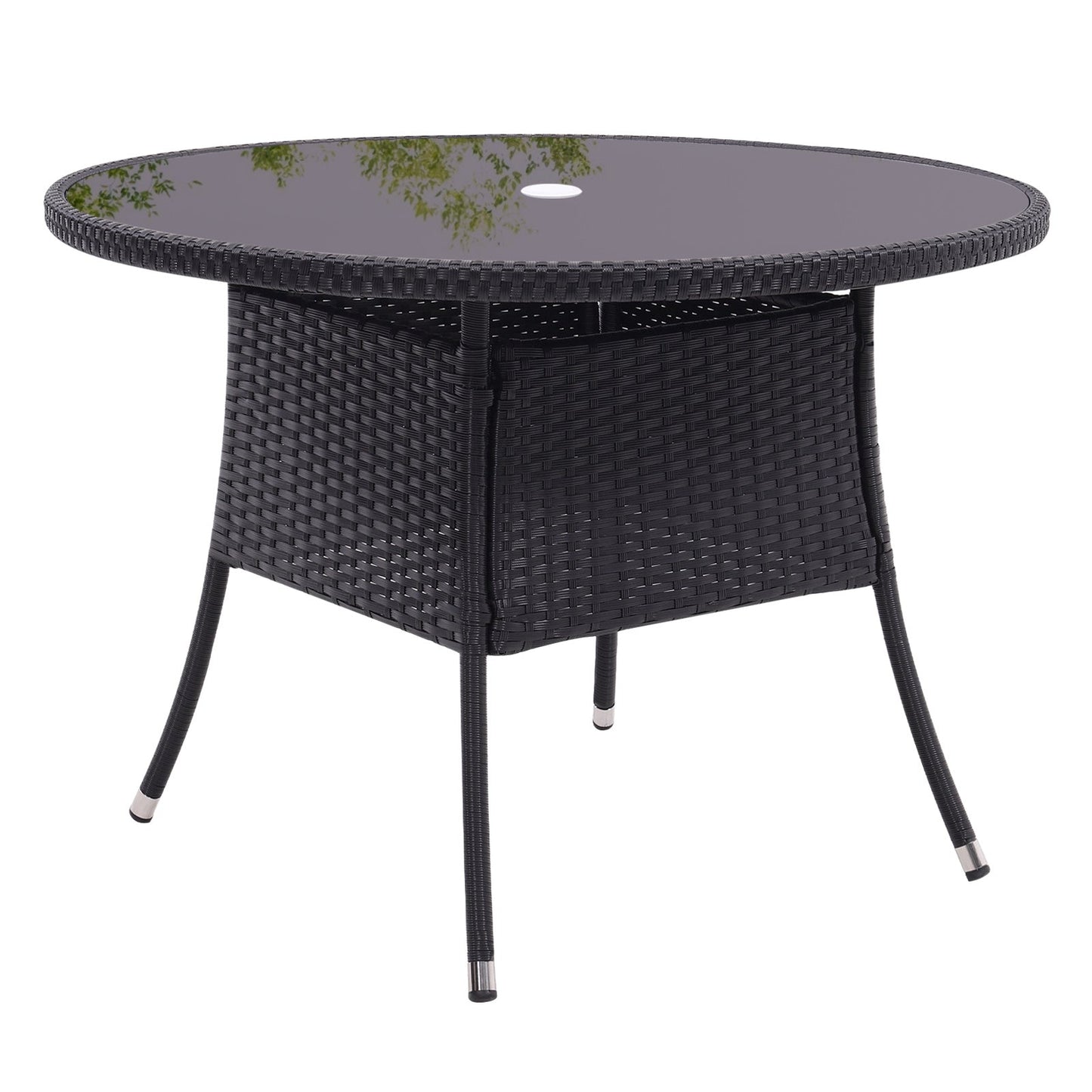 Round/Square Rattan Garden Table & Parasol Hole