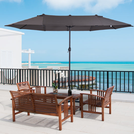 Outsunny 4.6m Garden Parasol in Grey, image 2
